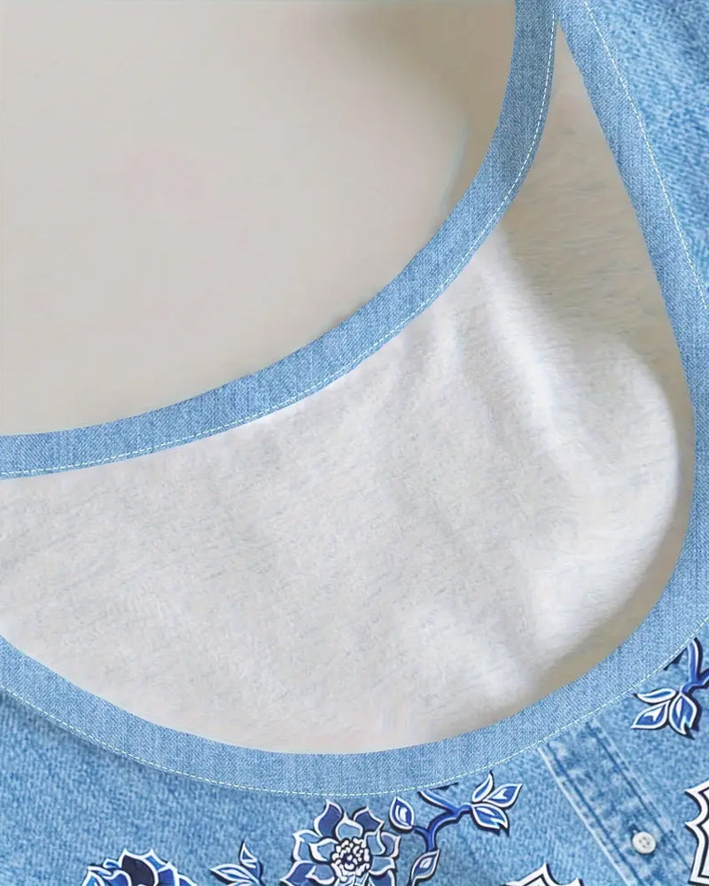 Denise | Mouwloze jurk in denimlook