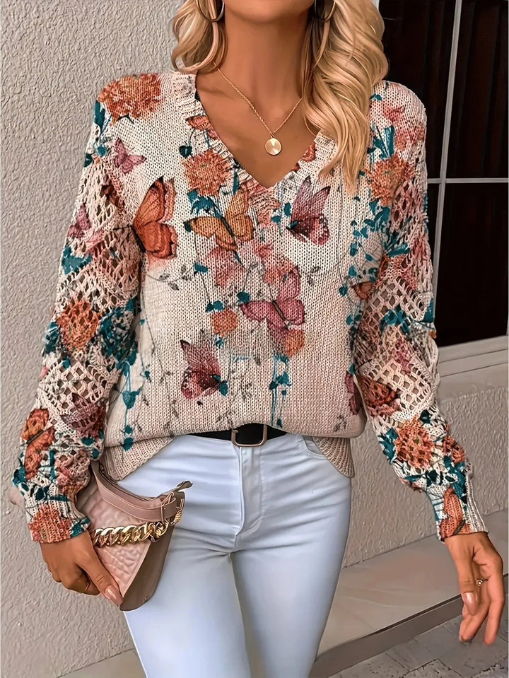 Amelie | Elegante trui met bloemendessin