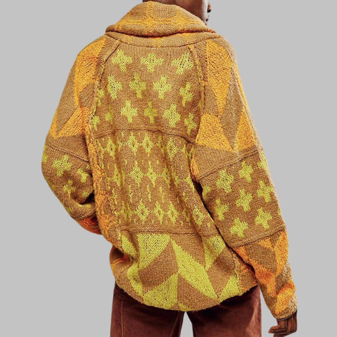 Portia | Vintage oversized vest met knoopjeskraag