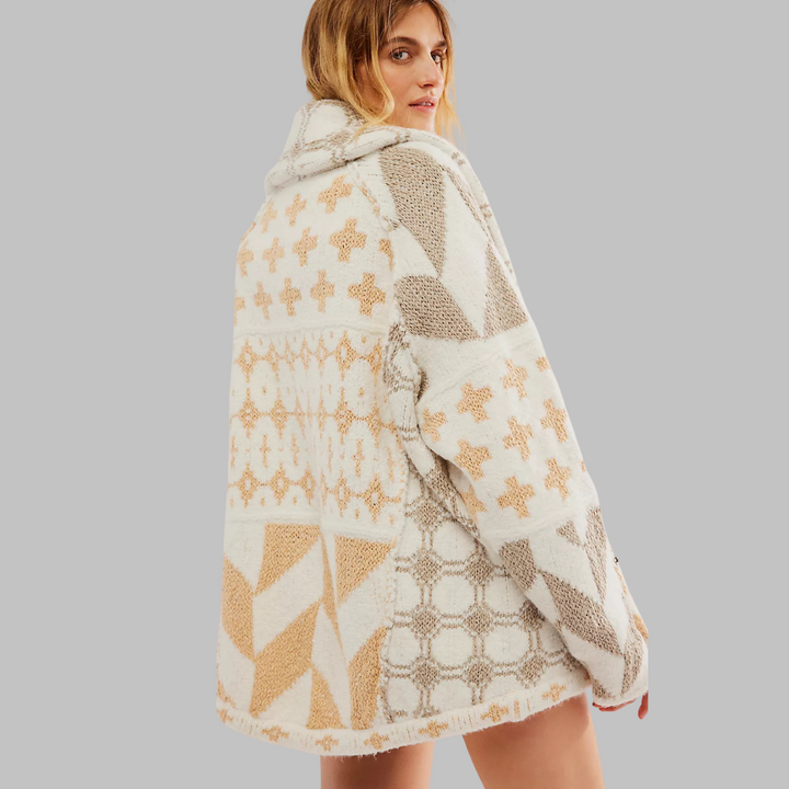 Portia | Vintage oversized vest met knoopjeskraag