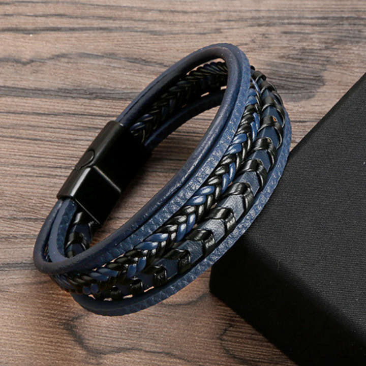 Ragnar Band | Leren Gevlochten Viking Armband