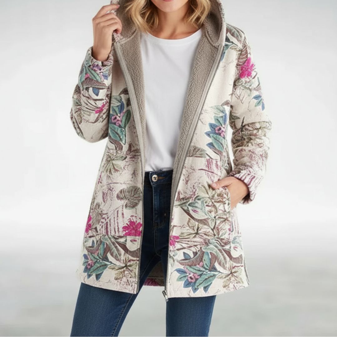 Leilani | Stijlvol fleecejack met bloemenmotief