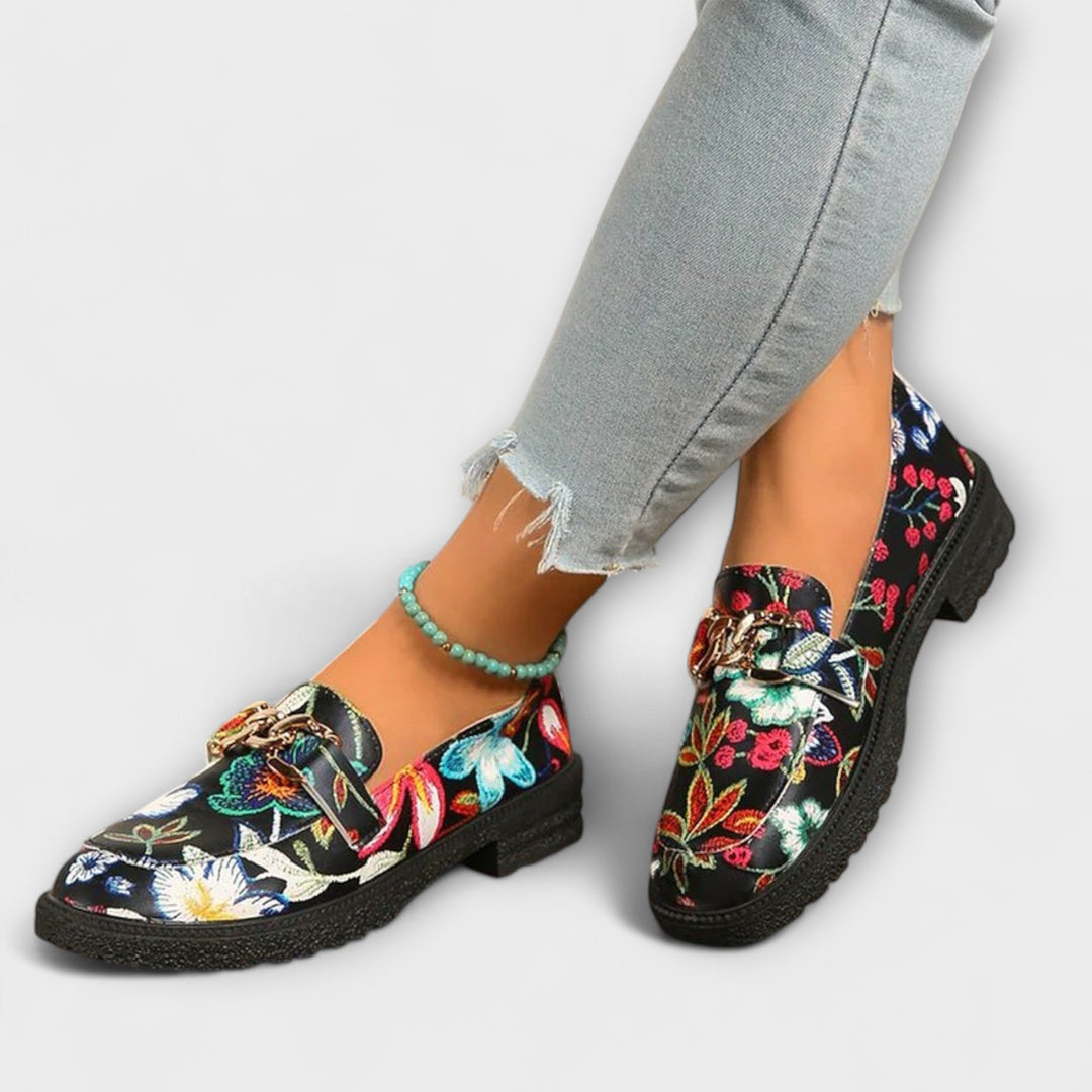 Orla – Multikleurige Loafers met Bloemenpatroon