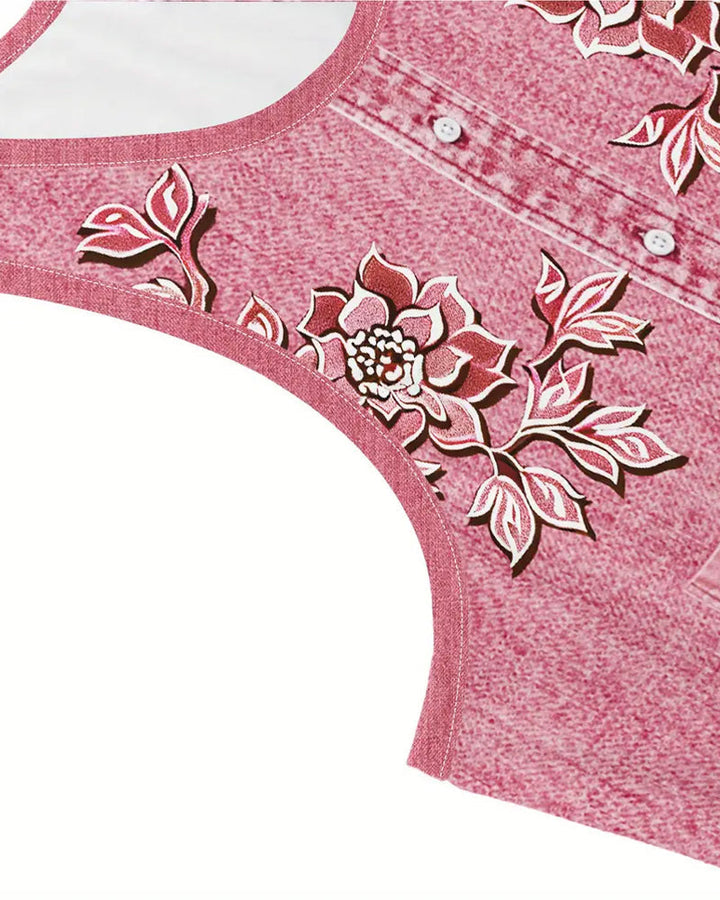 Denise | Mouwloze jurk in denimlook