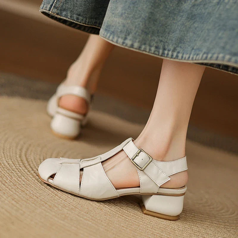 Coralia | Sandalen met dikke hak