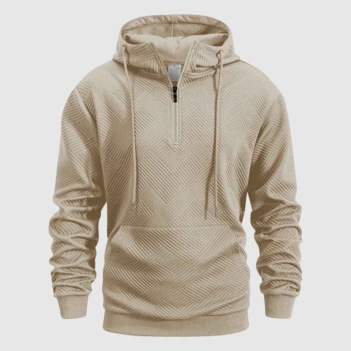 Jayden | Hoodie met kwartritsmotief en textuur