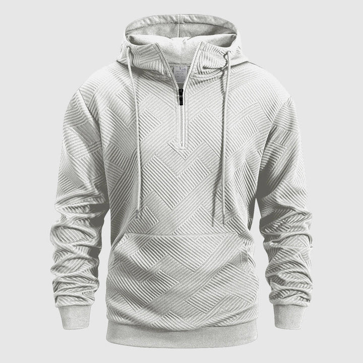 Jayden | Hoodie met kwartritsmotief en textuur