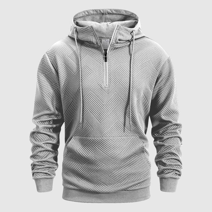 Jayden | Hoodie met kwartritsmotief en textuur