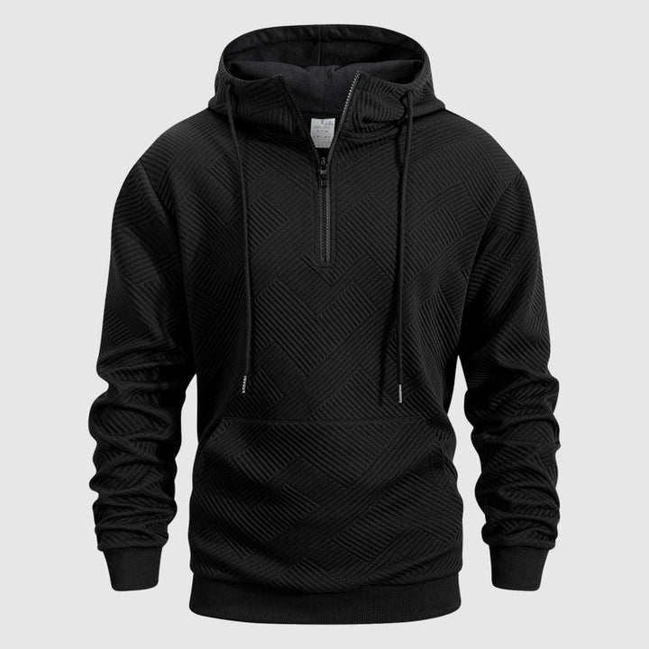 Jayden | Hoodie met kwartritsmotief en textuur