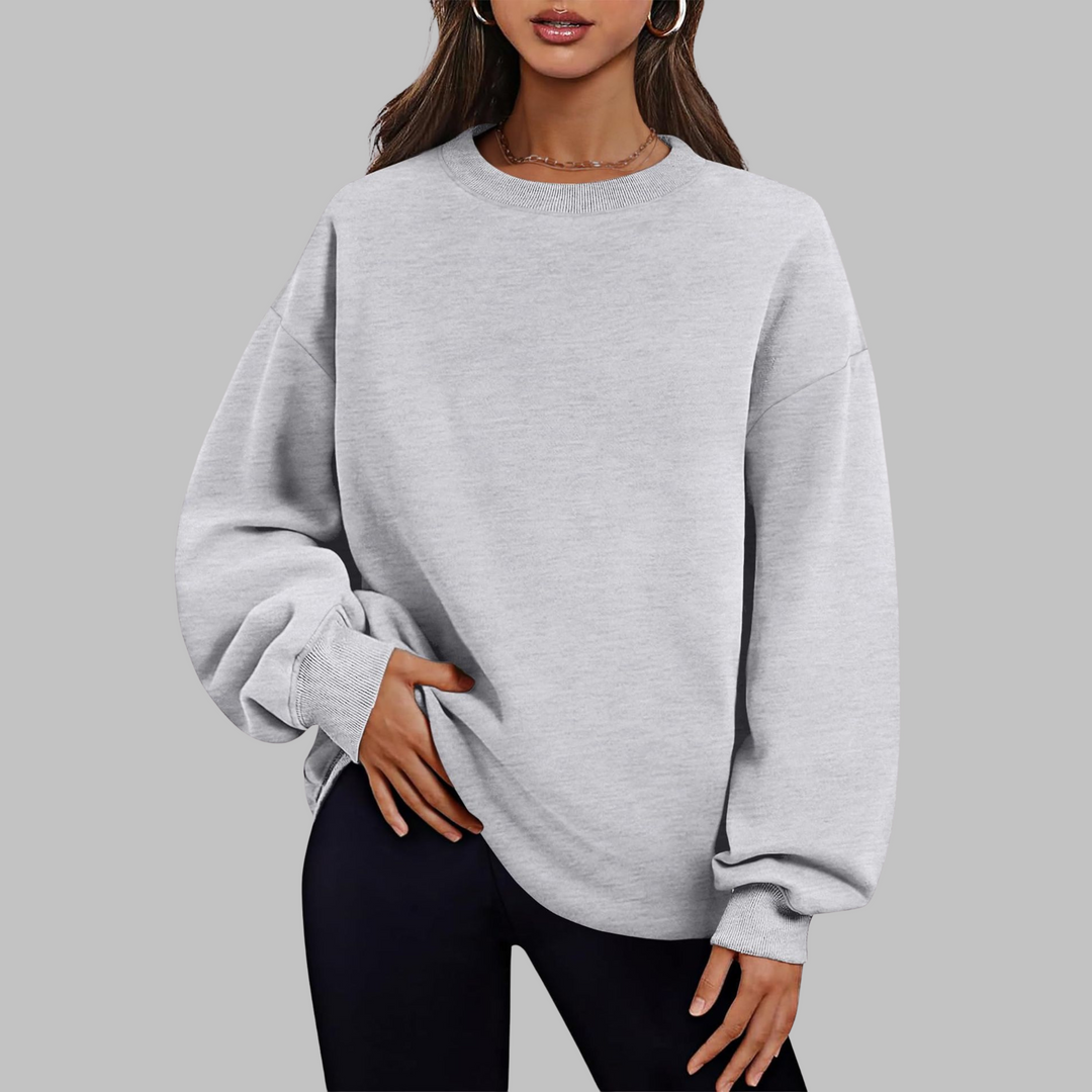 Medgi | Casual oversized trui met ronde hals en lange mouwen