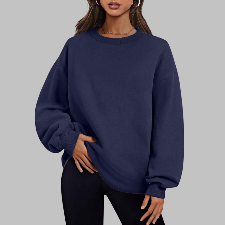 Medgi | Casual oversized trui met ronde hals en lange mouwen