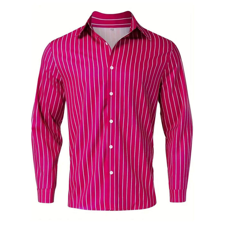 Nikolas | Stijlvol gestreept overhemd met lange mouwen