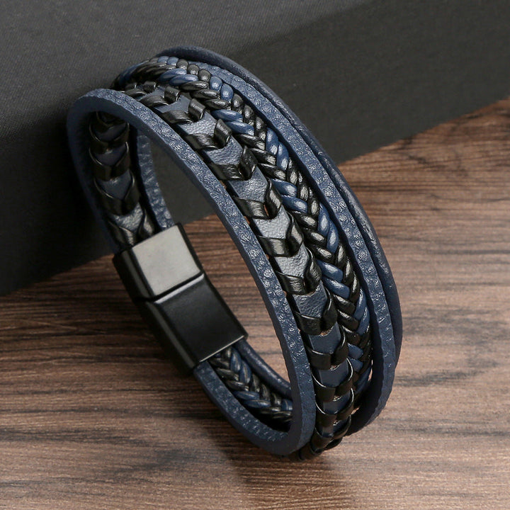 Ragnar Band | Leren Gevlochten Viking Armband