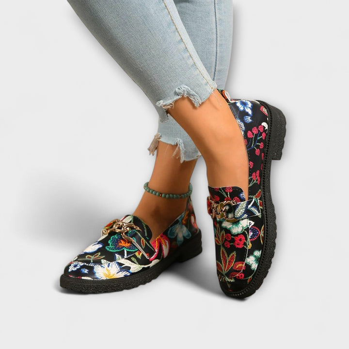 Orla – Multikleurige Loafers met Bloemenpatroon