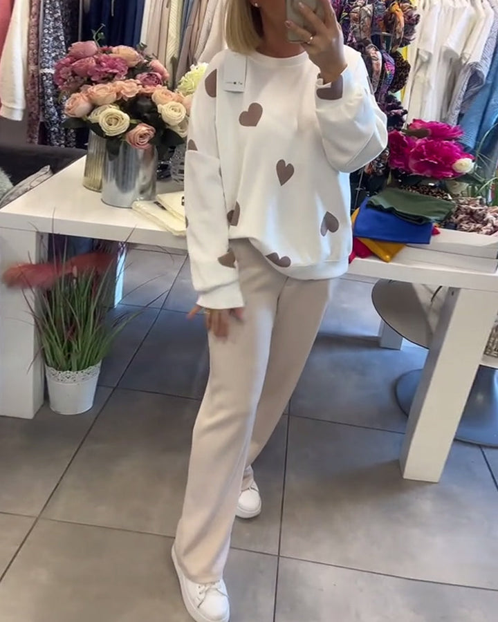 Heather | Trui in katoenmix met hartjes